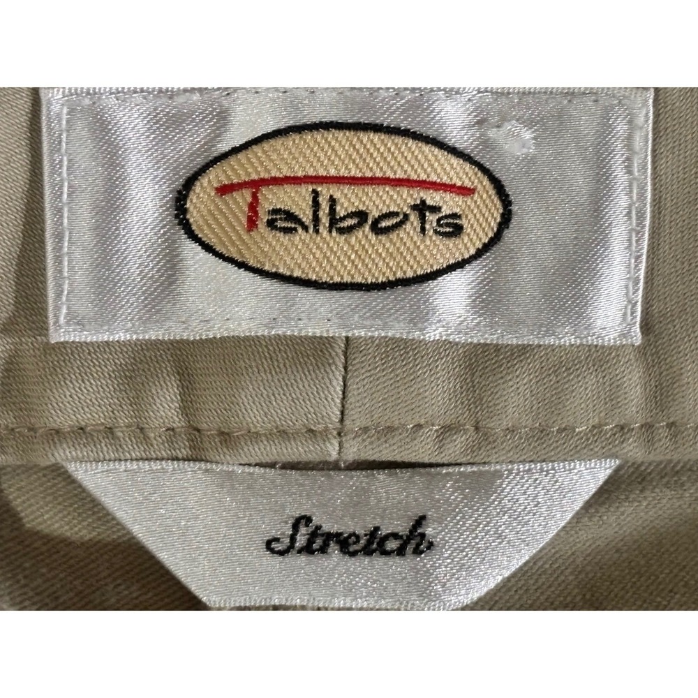 Talbots Khaki Wide Leg Pants 10 Long Stretch Trousers Preppy Quiet Luxury Casual - Picture 9 of 10